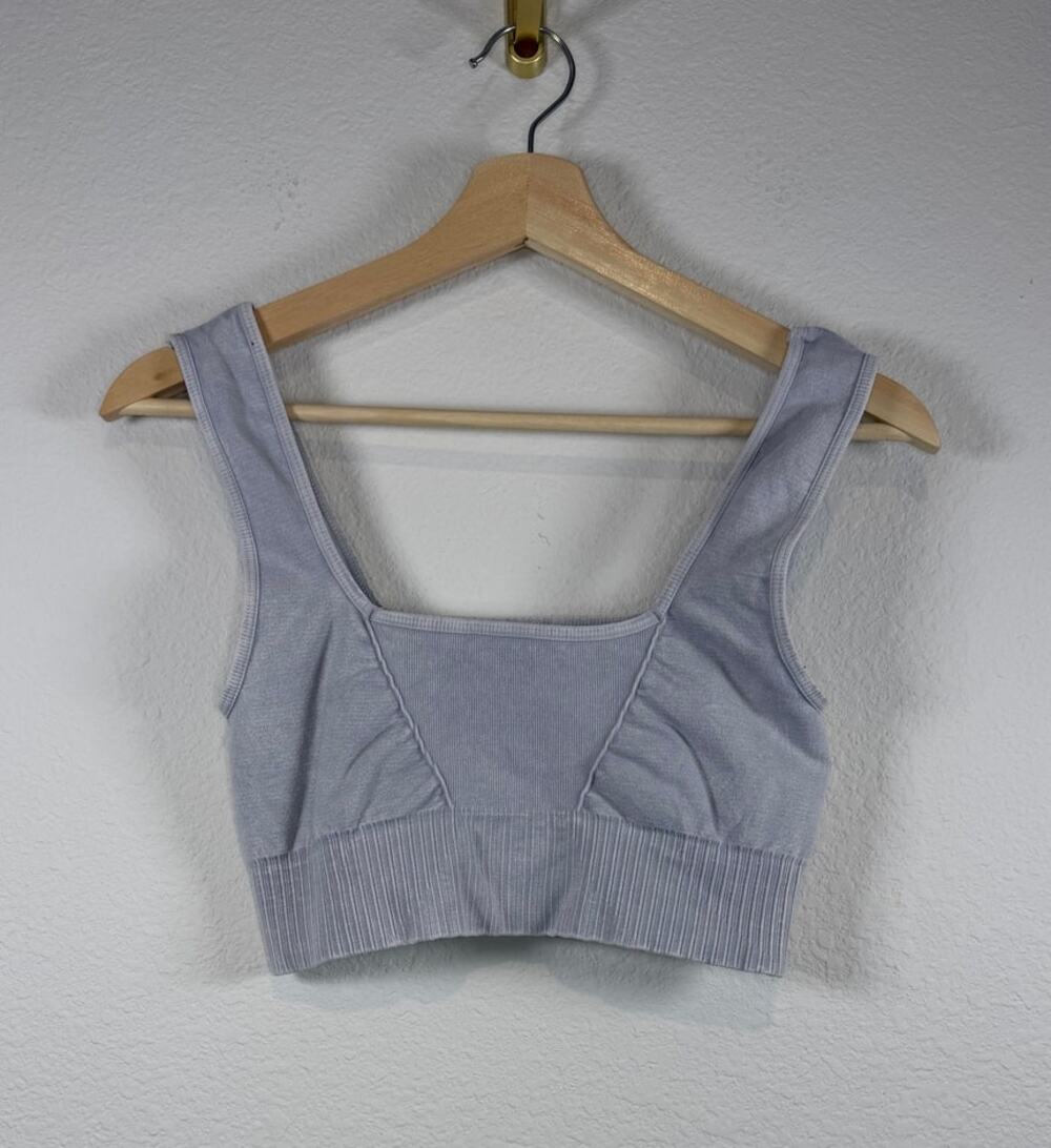 Free People FP Movement Seamless Ribbed Sports Bra Crop Top Gray M/L